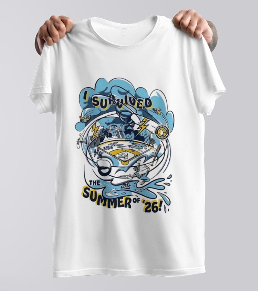 I Survived The Summer Of '26 Edmonton Riverhawks Baseball Lightning Storms T-Shirt