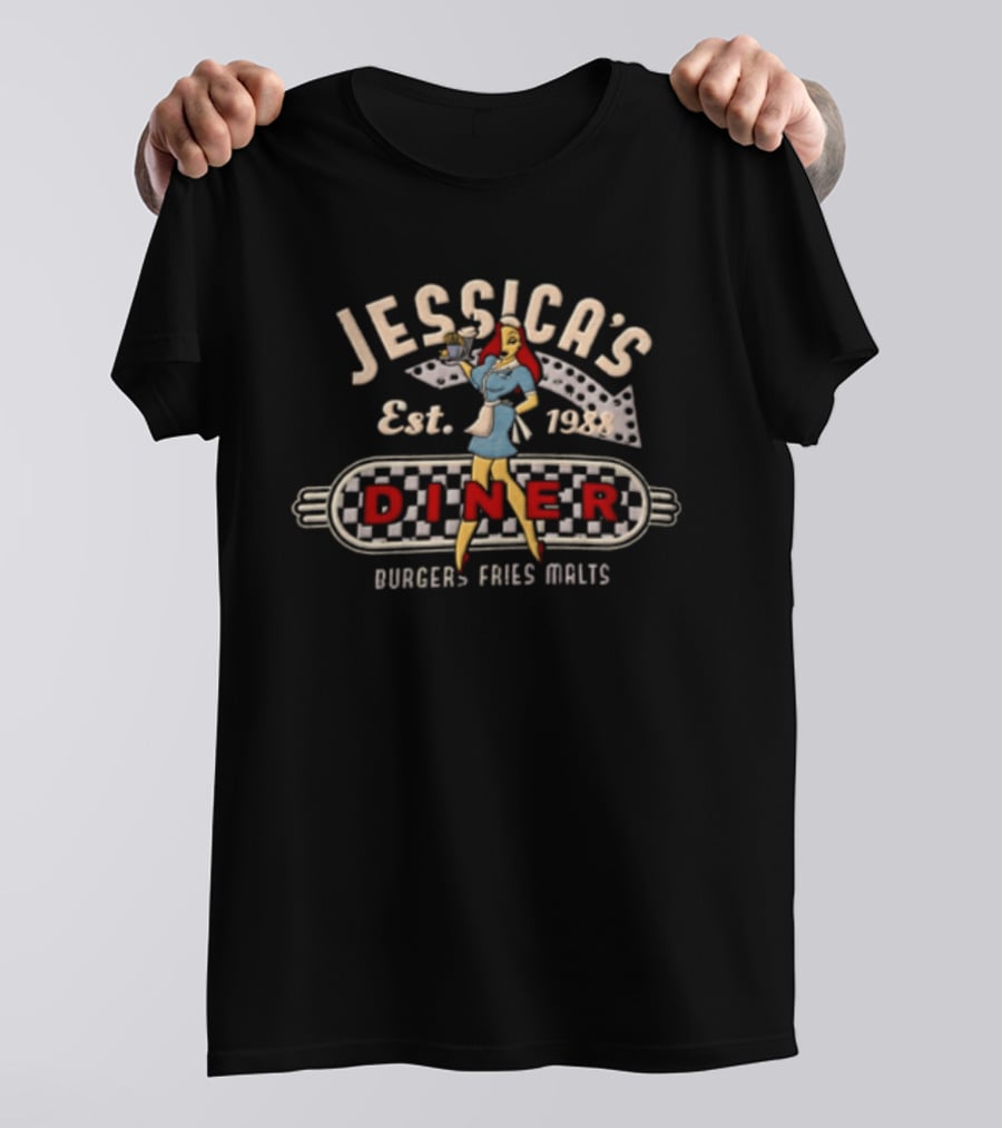 Jessica's Diner Est 1988 Retro Burgers Fries Malts 50s T-Shirt