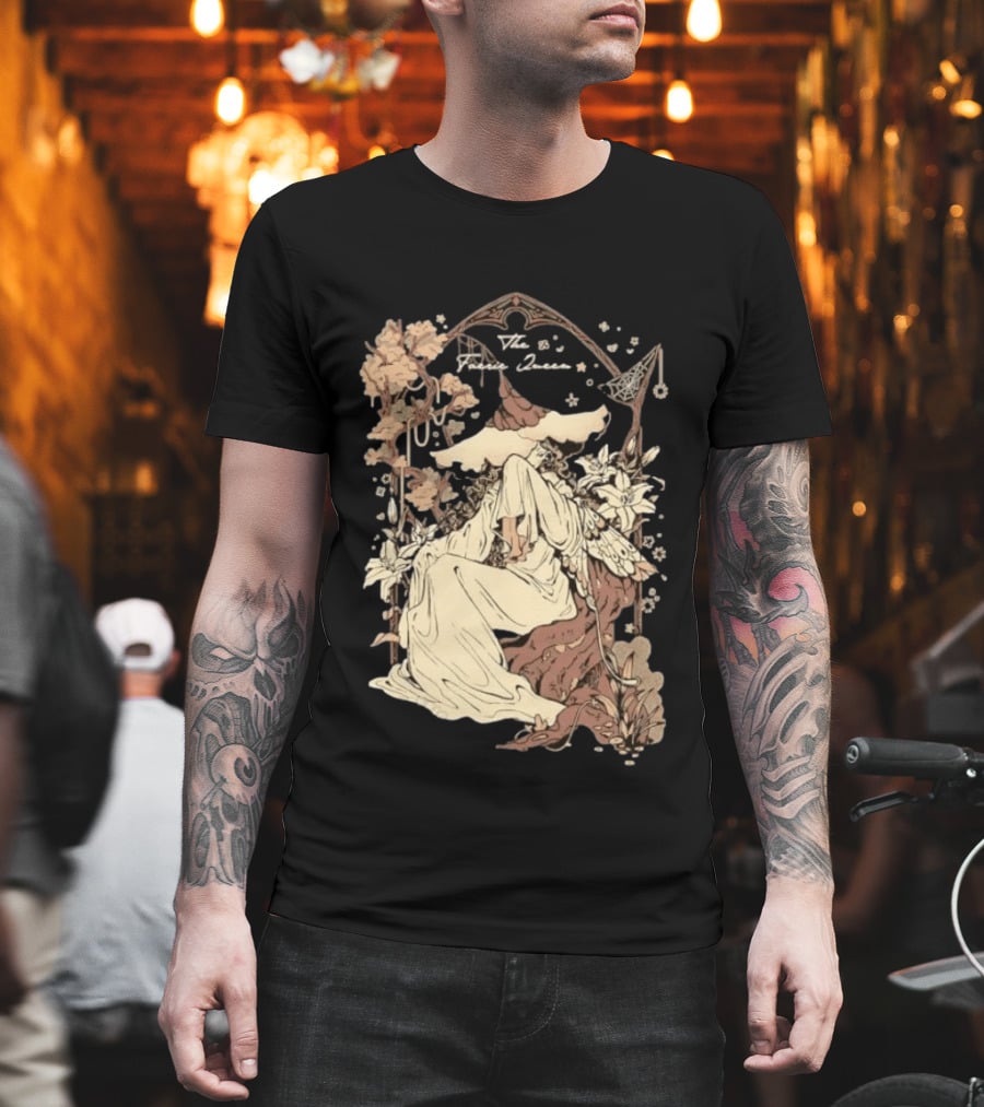 The Faerie Queen Woman With Wings Floral Arch Fantasy T-Shirt