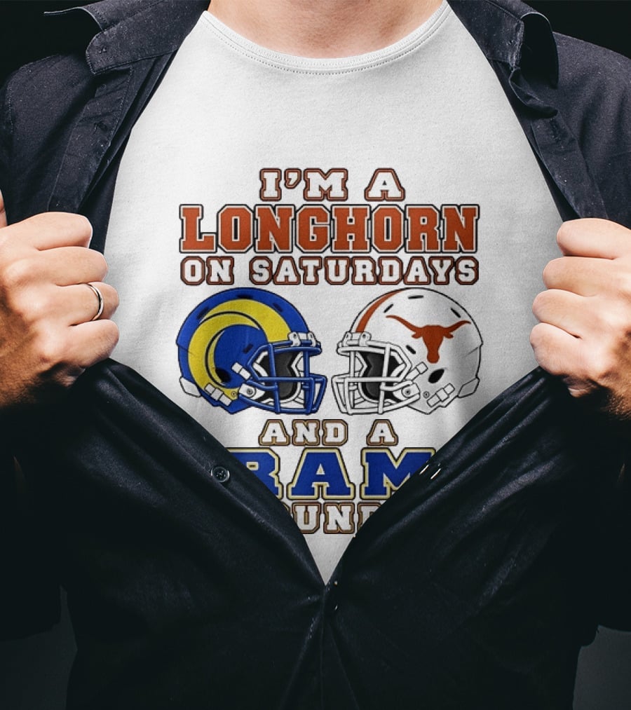 I'm A Longhorn On Saturdays And A Ram On Sundays Two Helmet 2026 T-Shirt