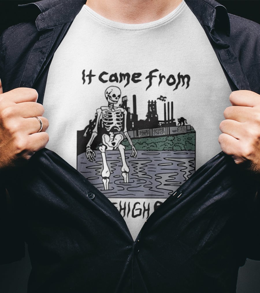 It Came From The Lehigh River Skeleton Graphic Pennsylvania T-Shirt