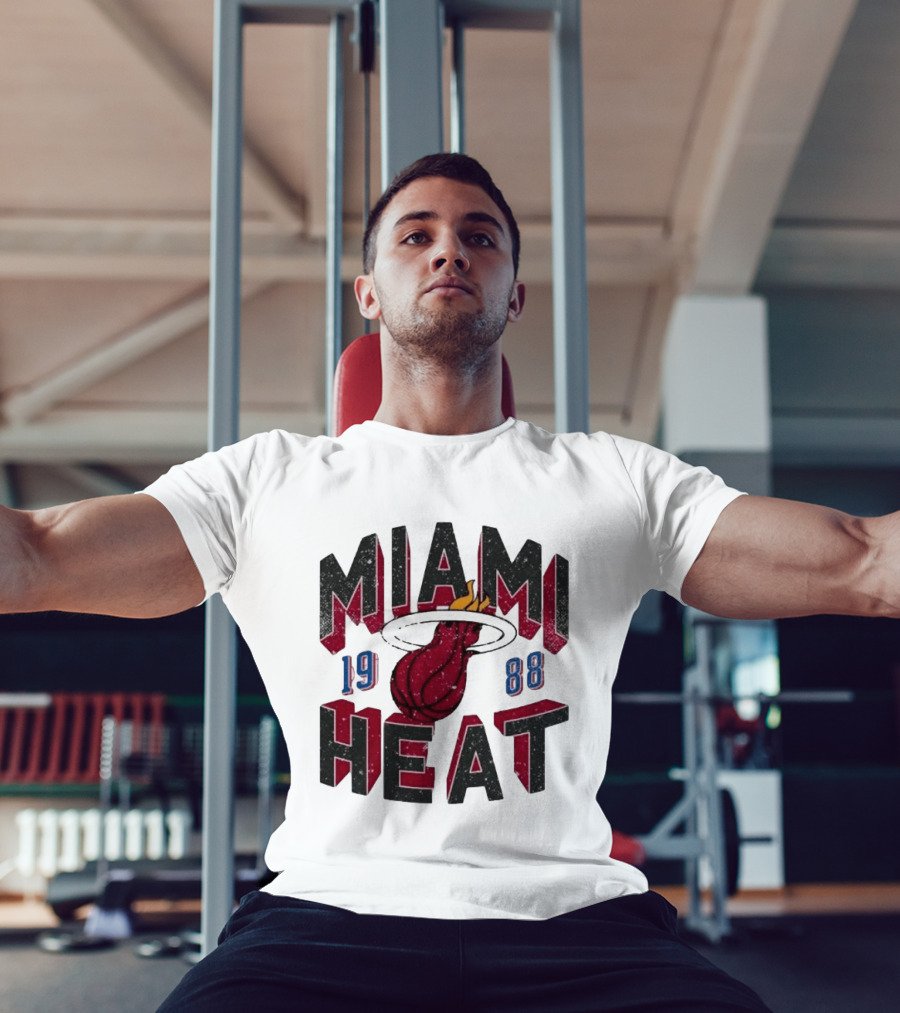 Miami Heat 1988 Flaming Basketball NBA Peace Collective T-Shirt