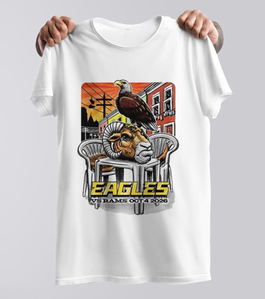 Eagles Vs Rams Oct 4 2026 Philadelphia Skyline T-Shirt