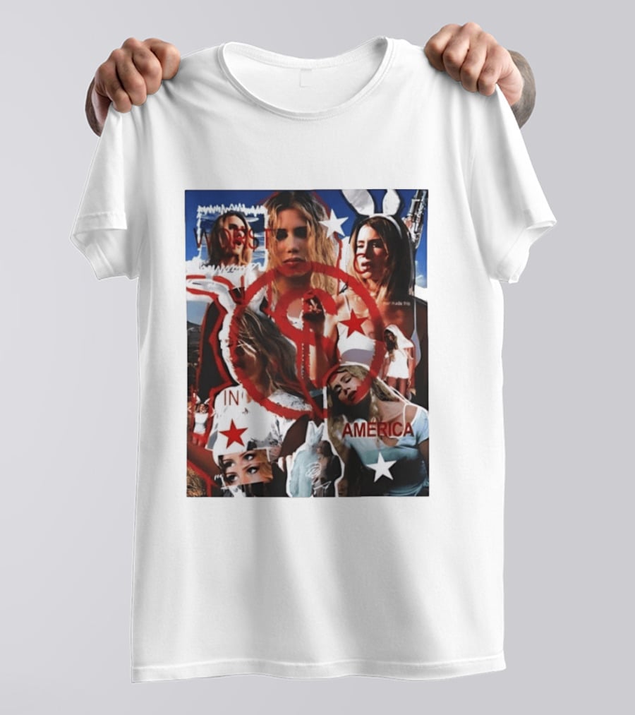 Worst In America Fashion Collage Aesthetic With Stars And Red Circle T-Shirt