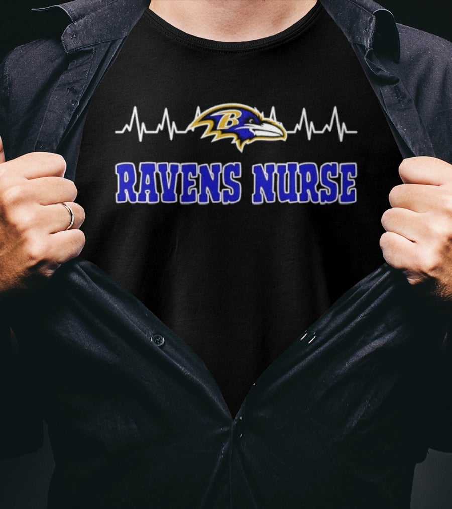 Baltimore Ravens Nurse Heartbeat T-Shirt