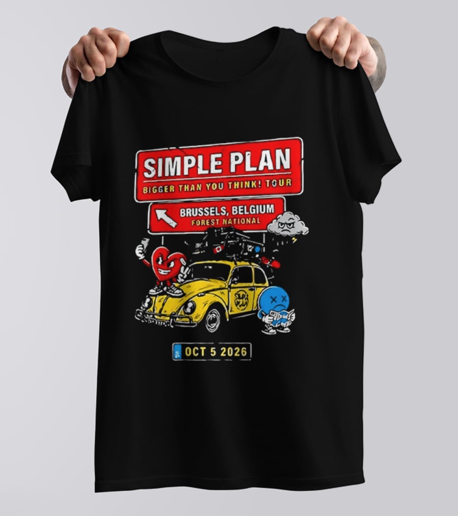 Simple Plan Bigger Than You Think Tour Brussels Belgium Forest National Oct 5 2026 T-Shirt