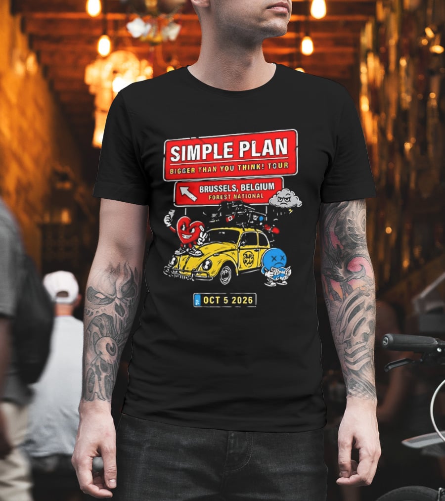 Simple Plan Bigger Than You Think Tour Brussels Belgium Forest National Oct 5 2026 T-Shirt