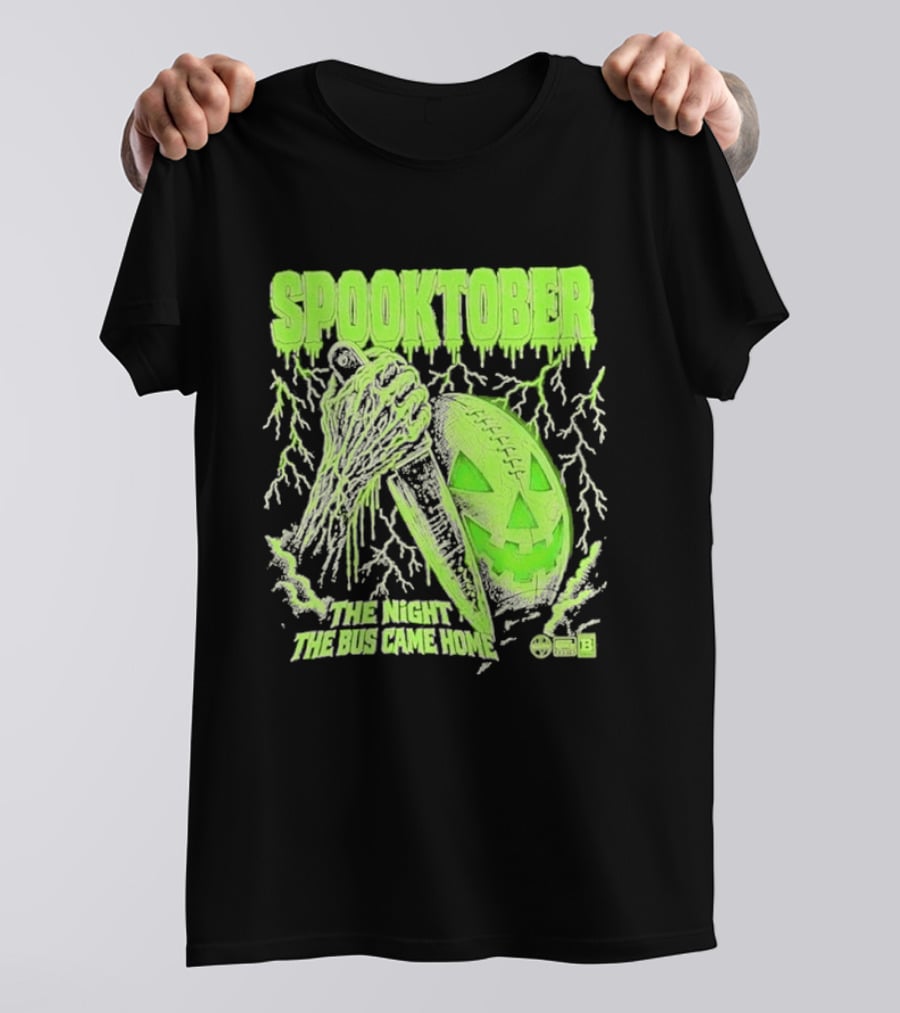 Spooktober The Night The Bus Came Home Halloween Knife Pumpkin Forest T-Shirt