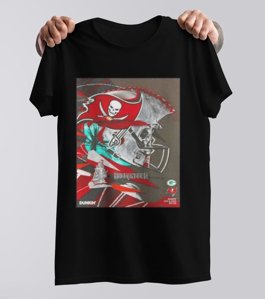 Tampa Bay Buccaneers Vs Green Bay Packers Matchup October 4 2026 Dunkin Promotion T-Shirt
