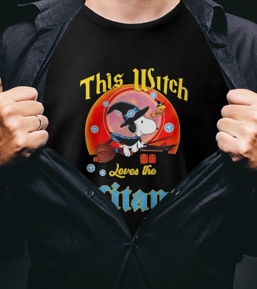 This Witch Snoopy Halloween Loves The Titans T-Shirt