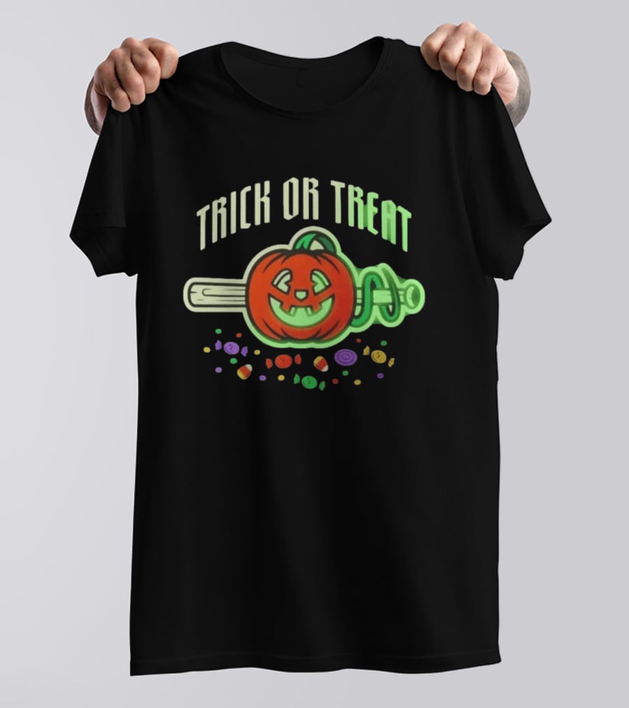 Trick Or Treat Halloween Pumpkin Baseball Bat Candy T-Shirt