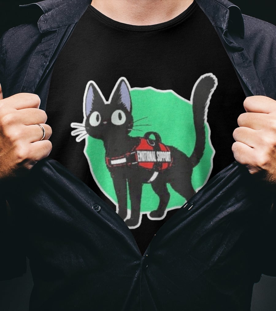 Jiji Kiki's Delivery Service Emotional Support Cat With Harness Patch T-Shirt