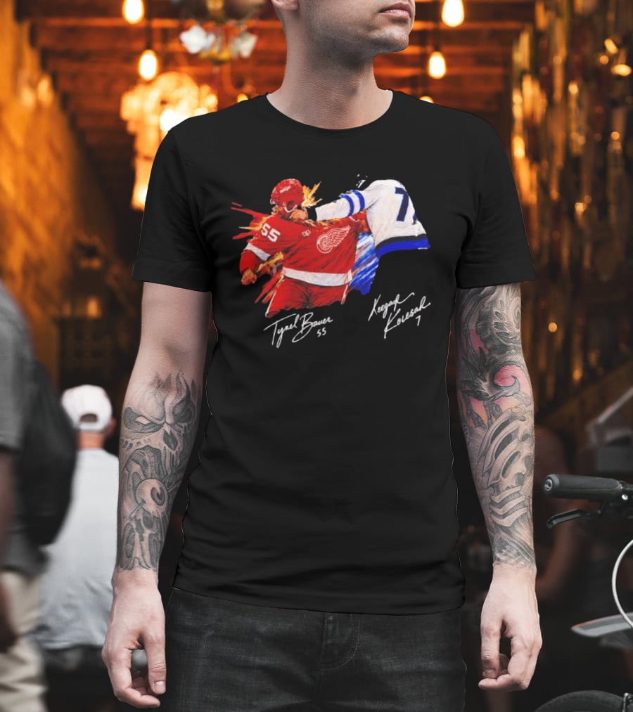 Tyrel Bauer 55 Vs Keegan Kolesar 7 Hockey Clash T-Shirt