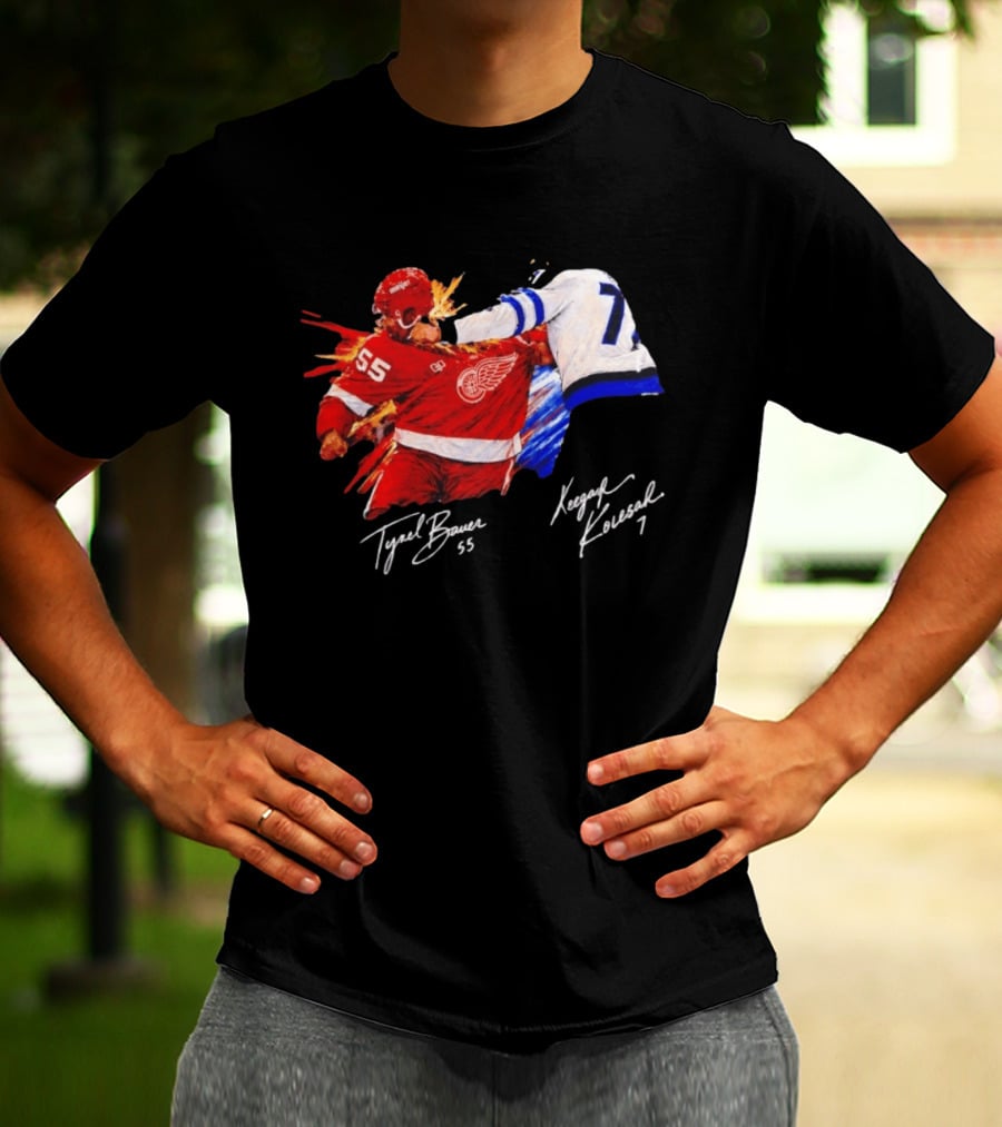 Tyrel Bauer 55 Vs Keegan Kolesar 7 Hockey Clash T-Shirt