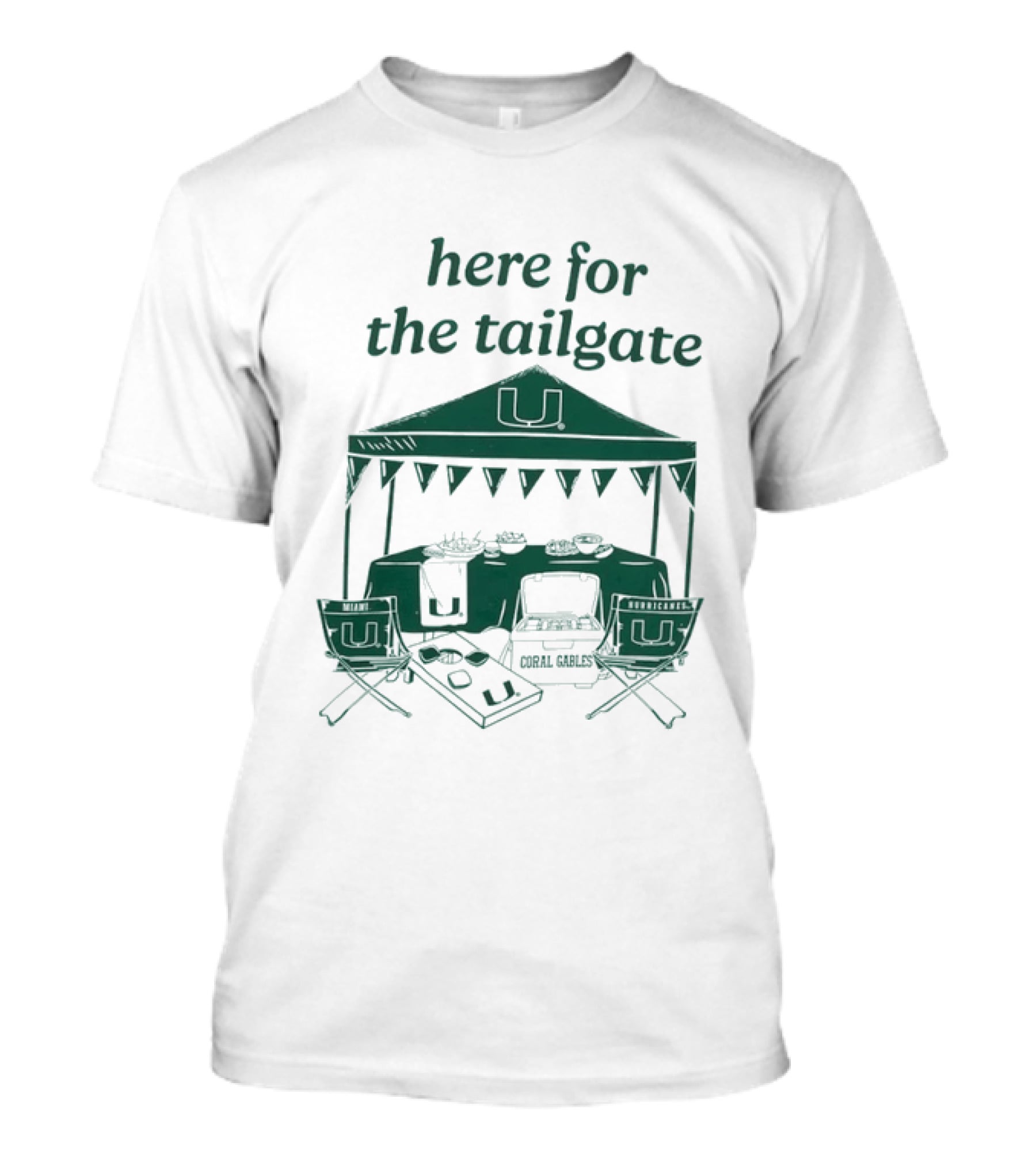 Miami Hurricanes Here For The Tailgate Coral Gables Party Essentials T-Shirt