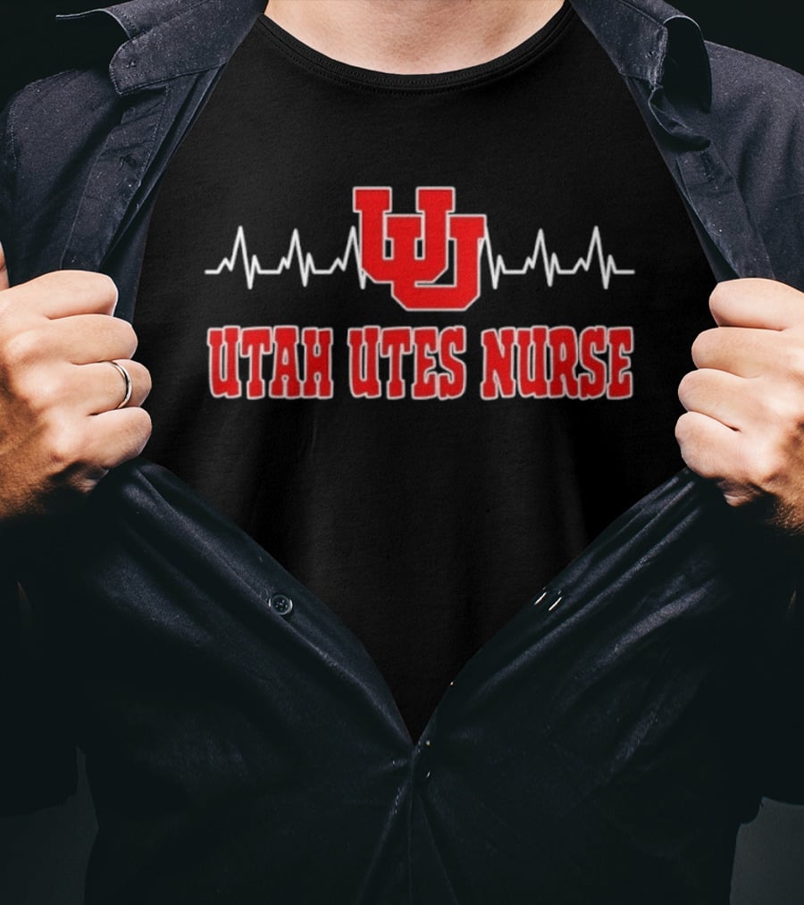 Utah Utes Nurse Heartbeat Medical College Sports Team Spirit T-Shirt
