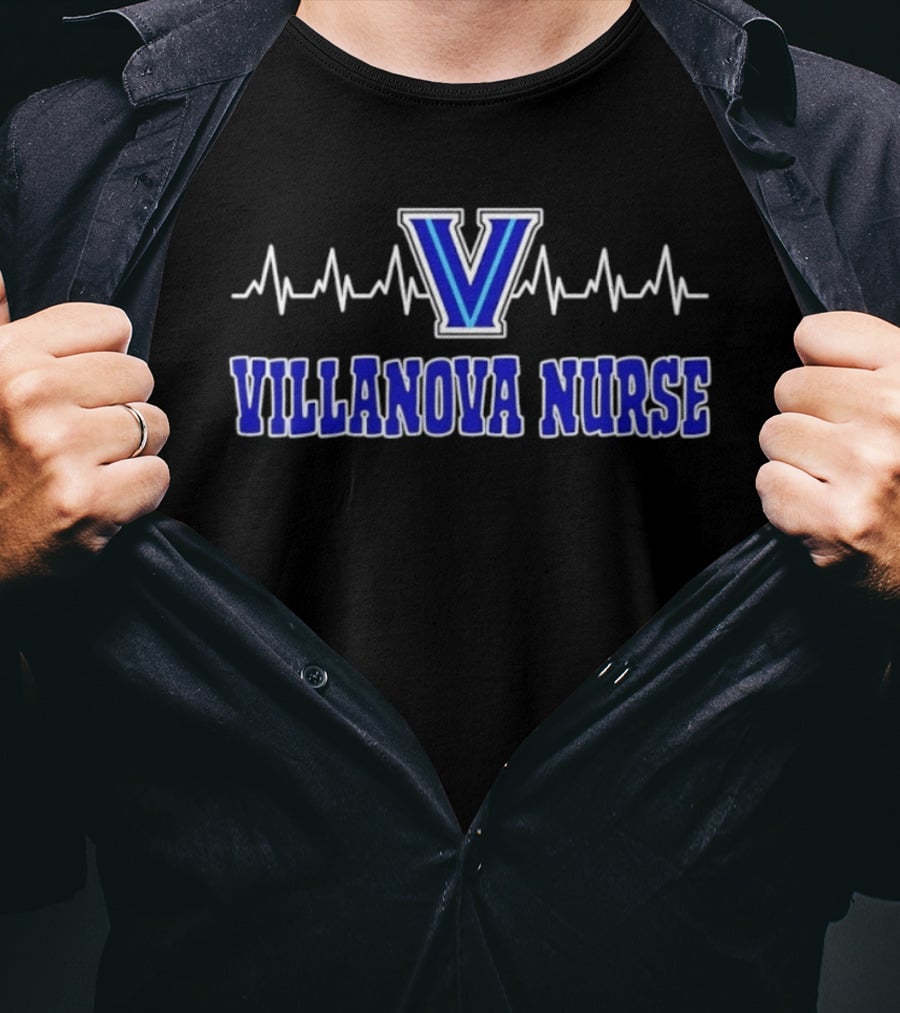 Villanova Nurse Heartbeat Wildcats V T-Shirt