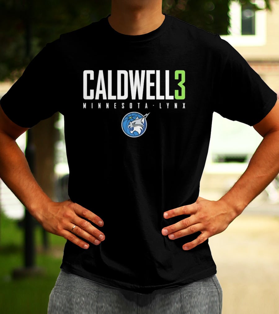 Caldwell 3 Minnesota Lynx Number Three WNBA Basketball T-Shirt