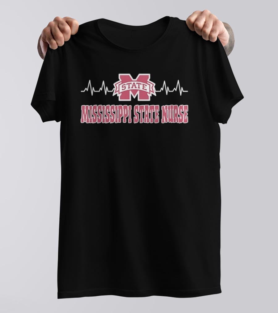 Mississippi State Nurse Heartbeat Bulldogs T-Shirt
