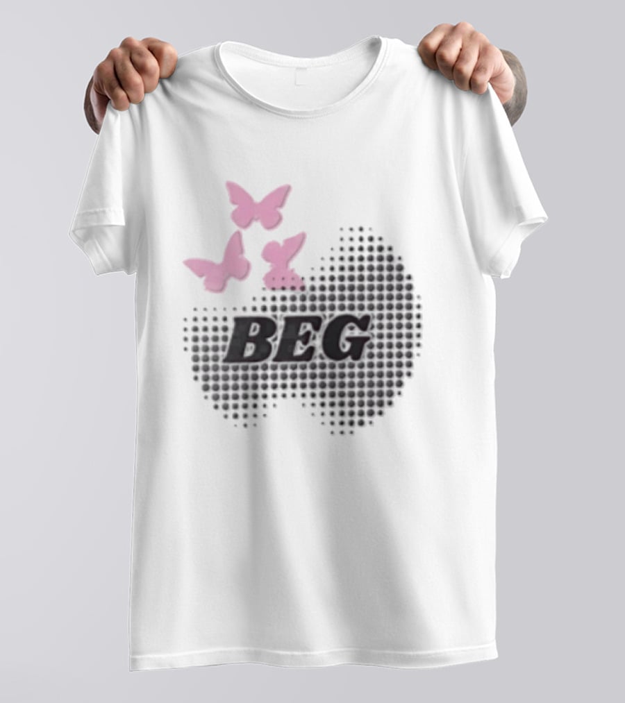 Pink Butterflies BEG Halftone T-Shirt