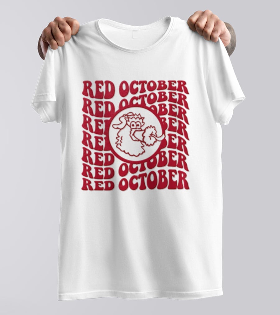 Philadelphia Phillies Red October 2023 Fan Gear With Phillie Phanatic T-Shirt