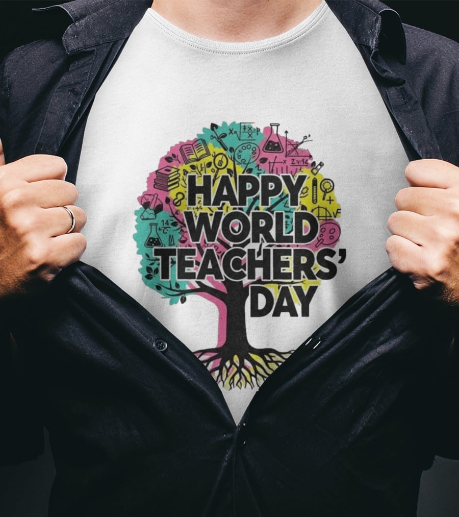Happy World Teachers' Day Educational Tree T-Shirt