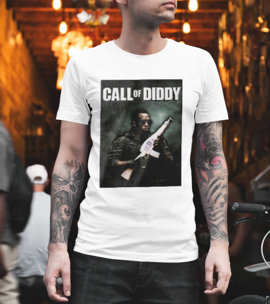 Call Of Diddy Sean Combs Parody Lotion Gun T-Shirt
