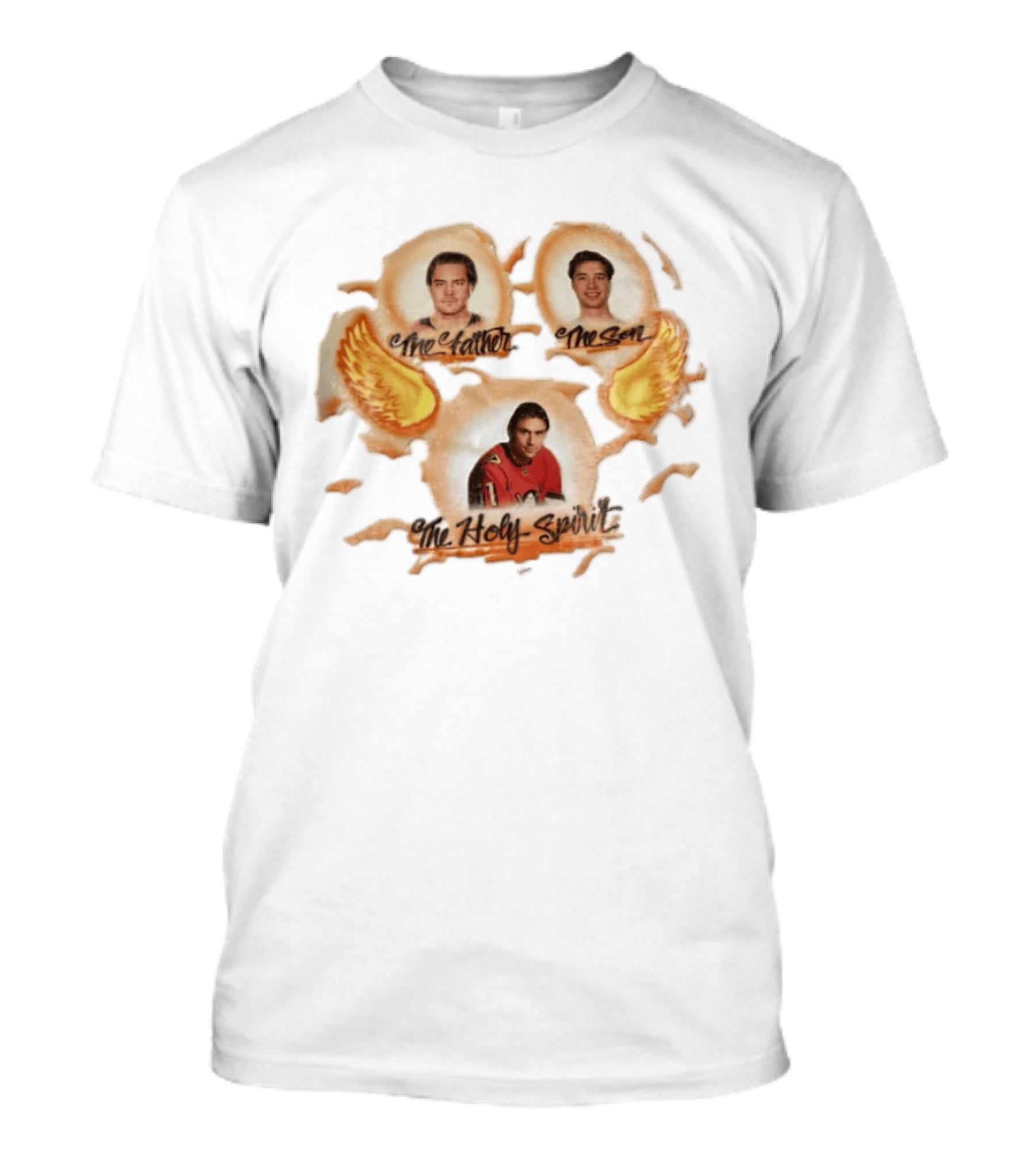 The Father The Son The Holy Spirit Hockey Trio With Wings T-Shirt