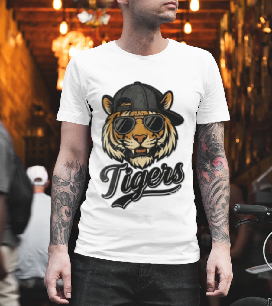 Tiger Sunglasses Baseball Cap Cool Cat T-Shirt