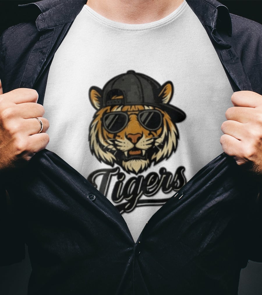 Tiger Sunglasses Baseball Cap Cool Cat T-Shirt