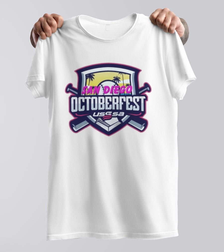 USSSA San Diego Oktoberfest Baseball Event Palms Sunset T-Shirt