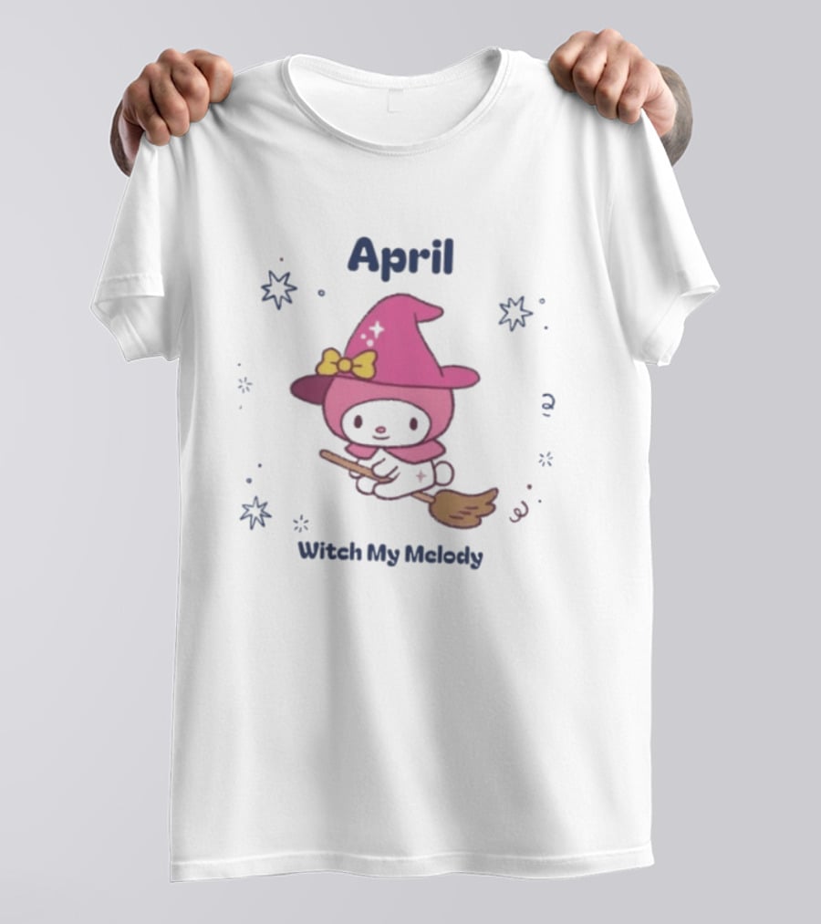 April Witch My Melody Sanrio Halloween Broomstick Magic T-Shirt