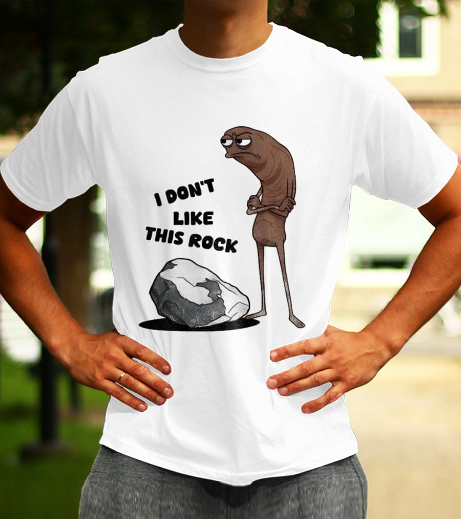 Marcus The Worm I Don't Like This Rock Grumpy Cartoon Expression T-Shirt