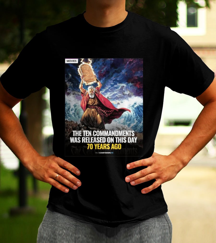 The Ten Commandments 1956 Cecil B. DeMille Epic Moses Parting Sea Anniversary T-Shirt