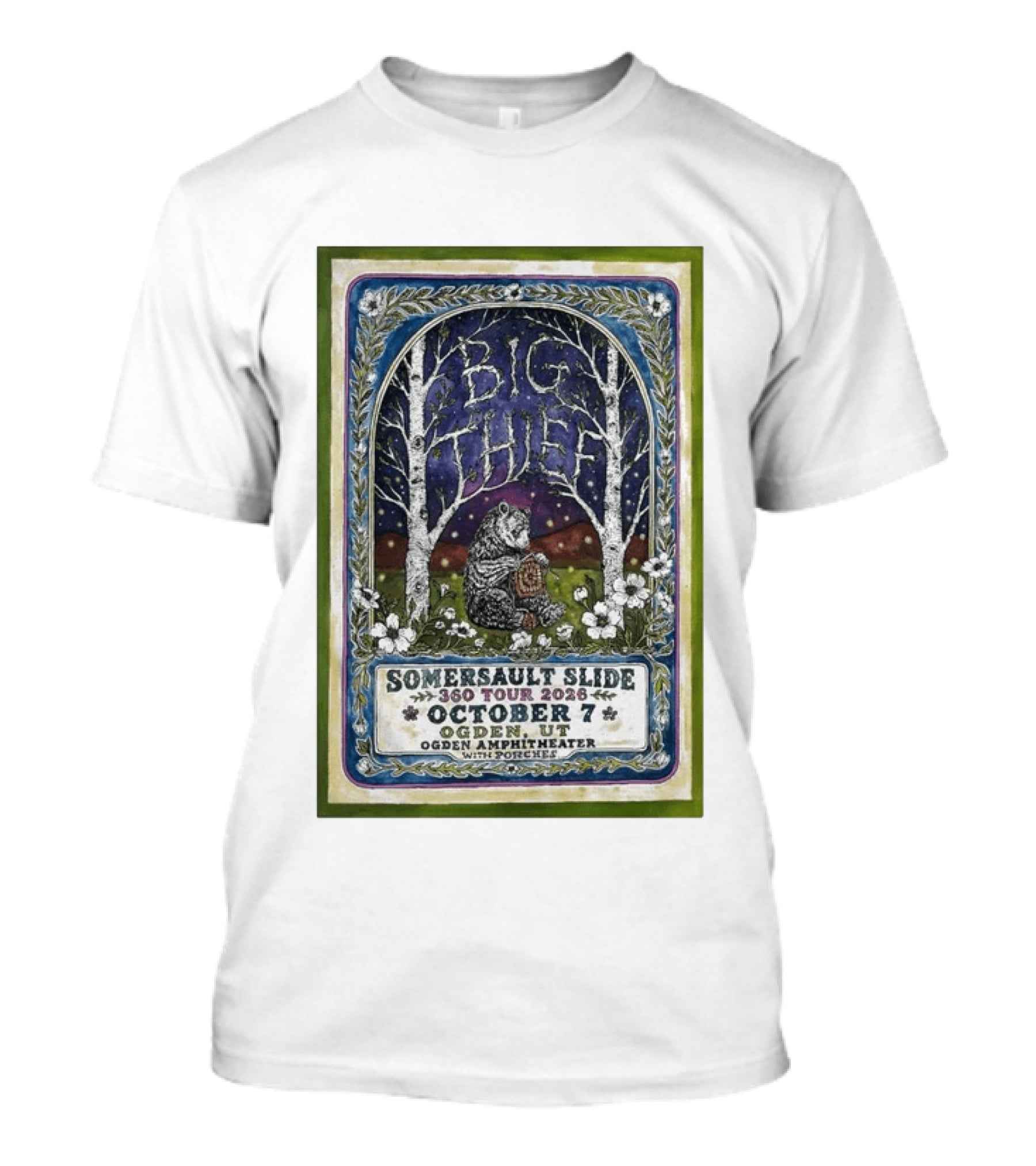 Big Thief Somersault Slide 360 Tour 2026 October 7 Ogden UT Amphitheater With Porches T-Shirt