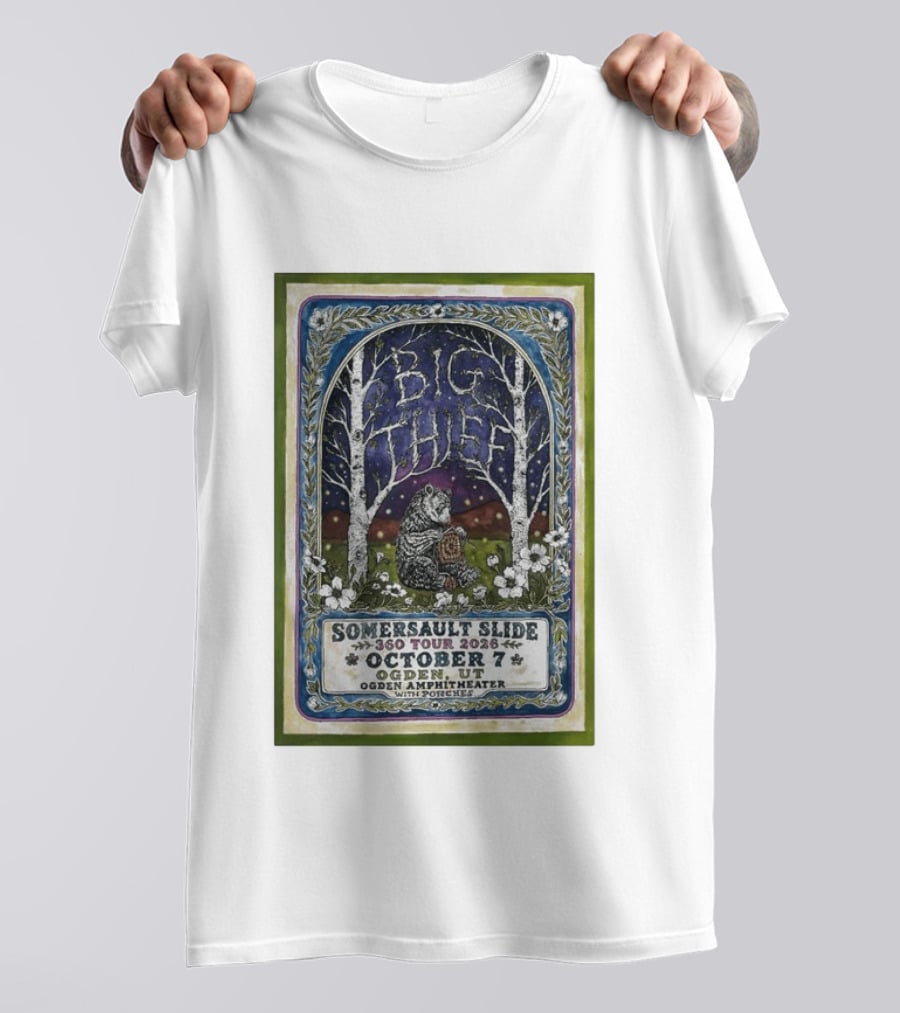 Big Thief Somersault Slide 360 Tour 2026 October 7 Ogden UT Amphitheater With Porches T-Shirt