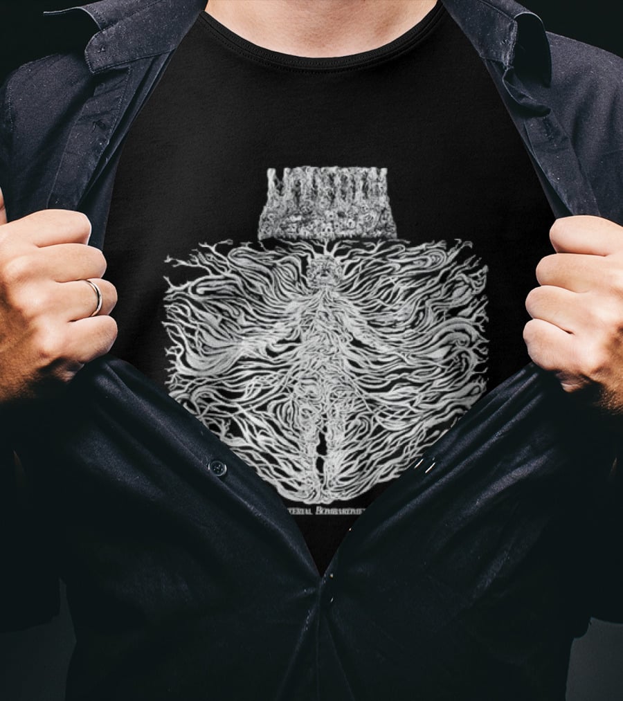 Liturgy Arterial Bombardment Black Metal Abstract Tree Roots Forming Human Shape T-Shirt