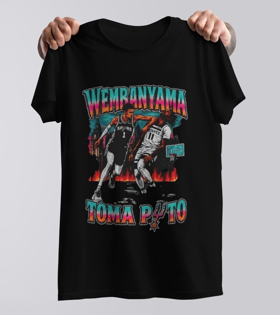 Wembanyama Spurs Basketball Toma P4to NBA 2026 Scene T-Shirt
