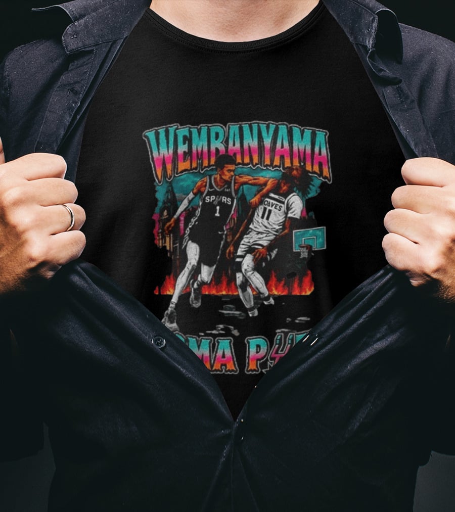 Wembanyama Spurs Basketball Toma P4to NBA 2026 Scene T-Shirt