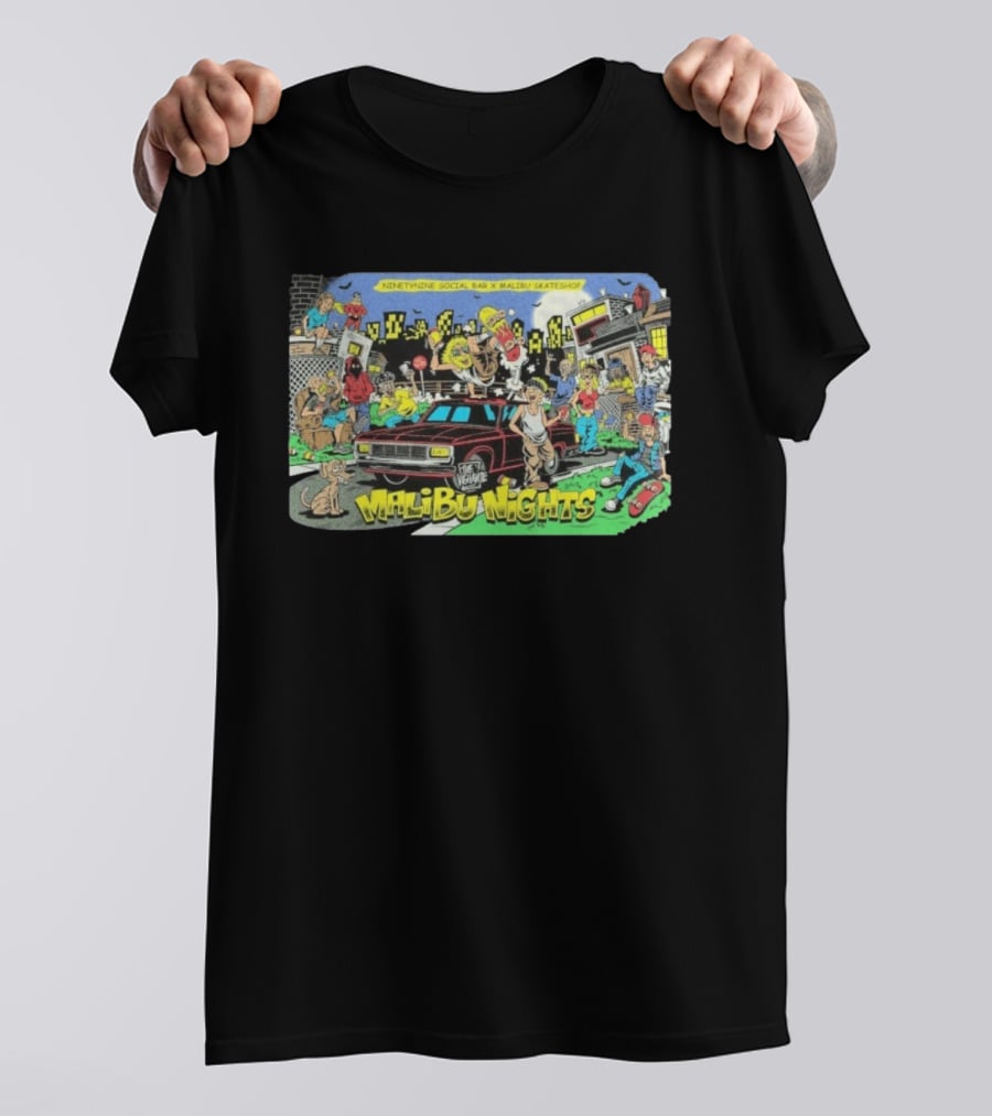 Malibu Nights NinetyNine Social Bar X Malibu Skateshop The Vigilante T-Shirt