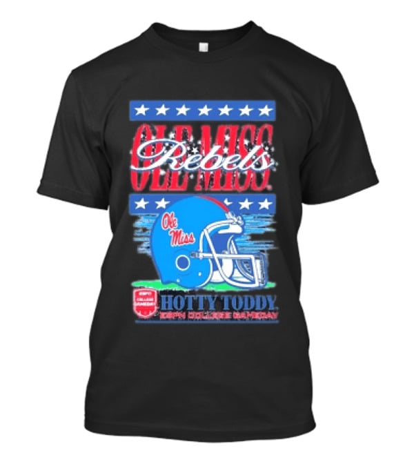 Ole Miss Rebels Hotty Toddy ESPN College Gameday Football Helmet Stars T-Shirt