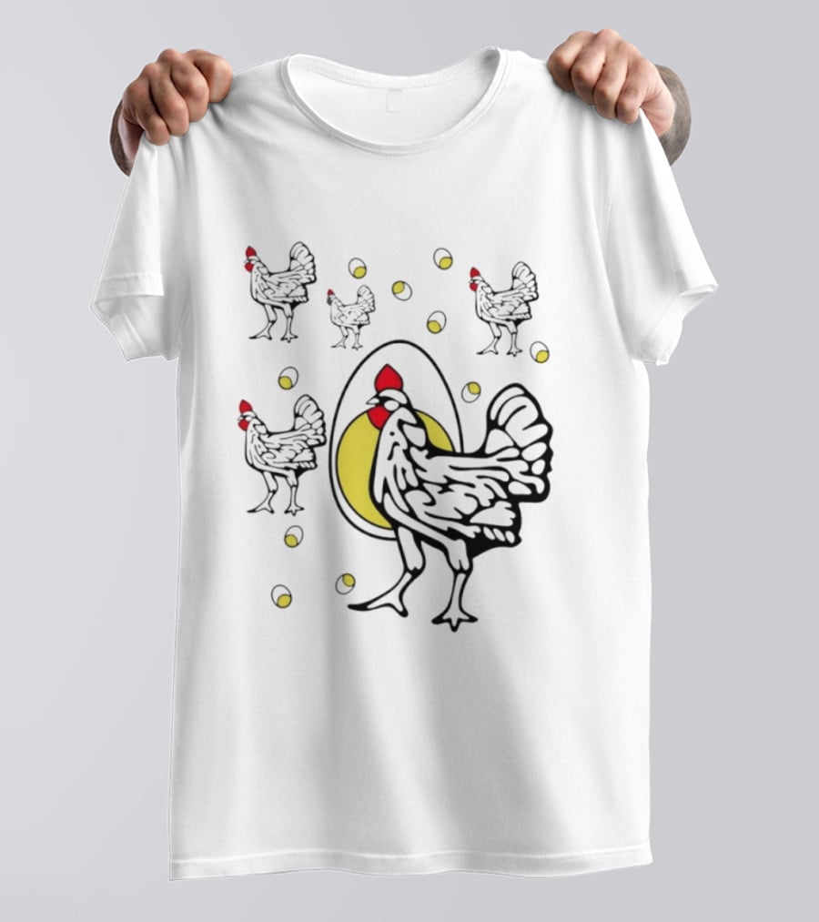 Farm Chicken And Egg Poultry Hen With Rooster And Eggs T-Shirt