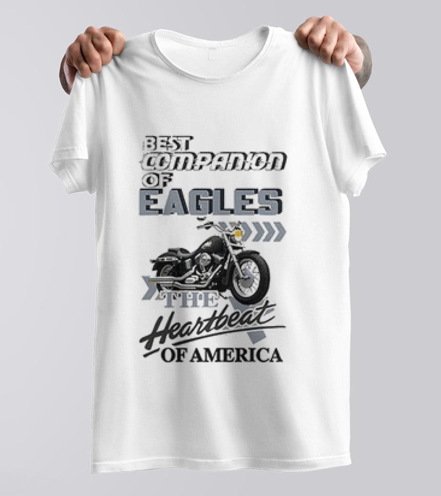 Philadelphia Eagles Best Companion Harley Davidson Heartbeat Of America T-Shirt