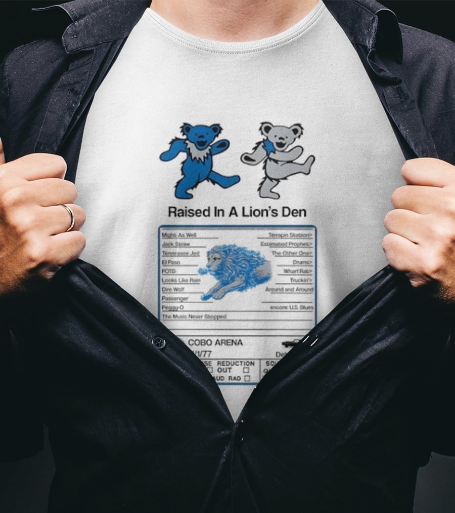 Grateful Dead Dancing Bears Raised In A Lion's Den Psychedelic Nutrition Facts T-Shirt