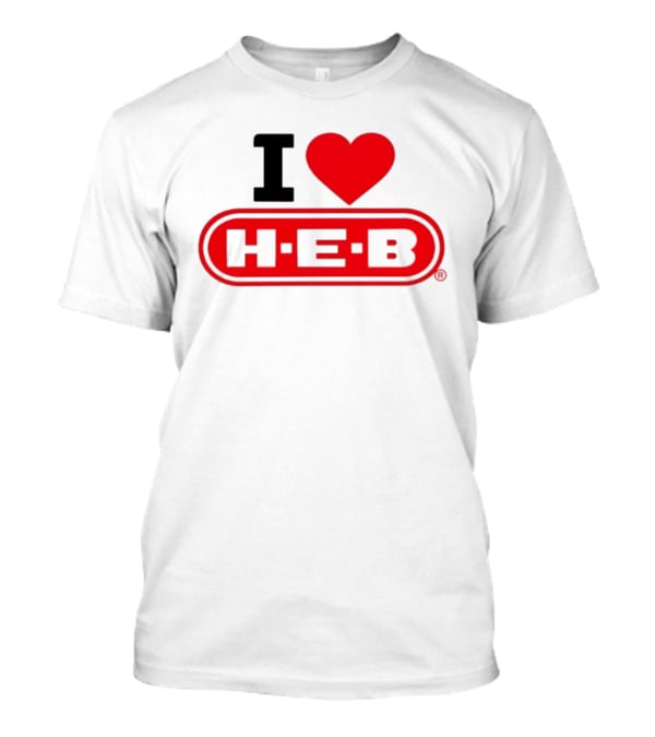 I Love H E B Texas Grocery Store Red Heart T-Shirt