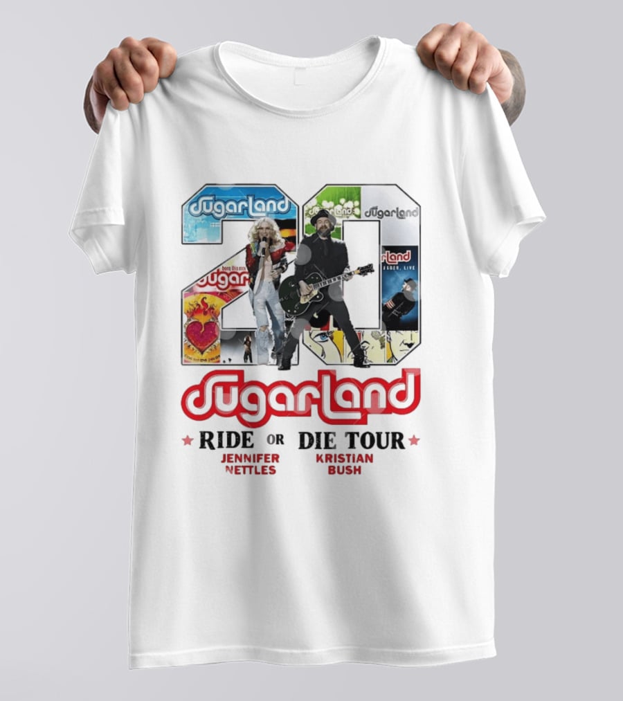 Sugarland Ride Or Die Tour 20 Featuring Jennifer Nettles Kristian Bush T-Shirt