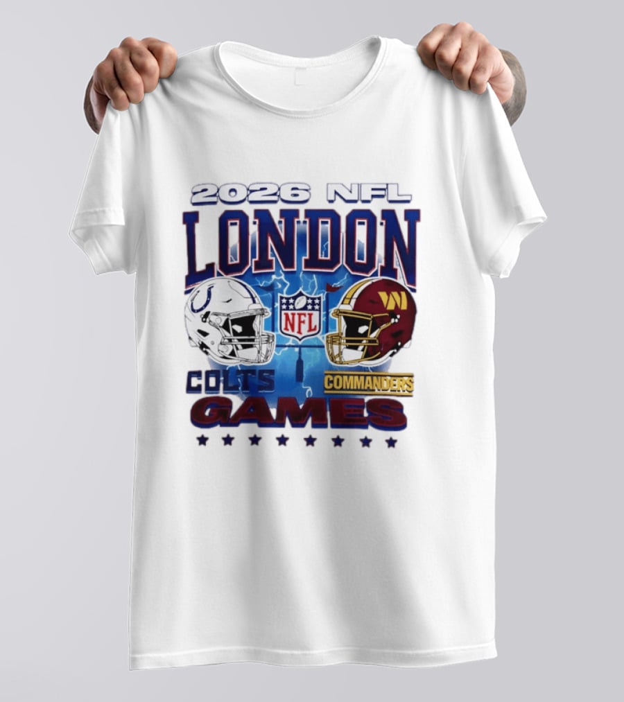 2026 NFL London Colts Commanders Games Helmets T-Shirt