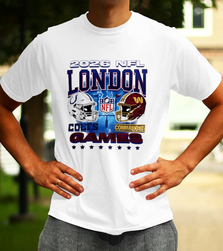 2026 NFL London Colts Commanders Games Helmets T-Shirt