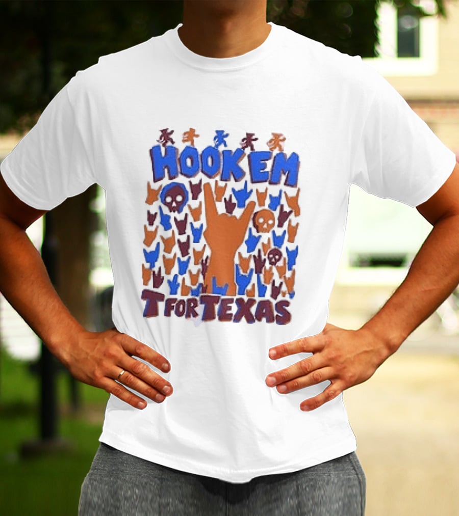 Hook Em For Texas Grateful Dead Collaboration With Longhorns T-Shirt