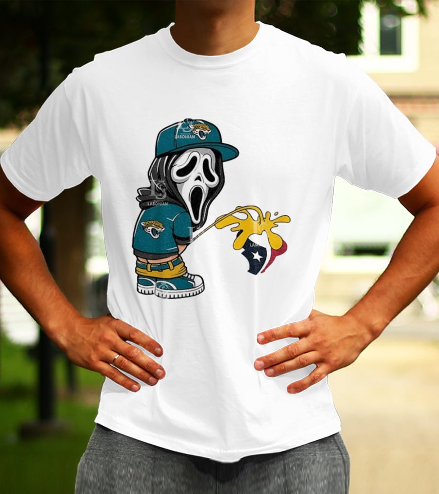 Jacksonville Jaguars Ghostface Pissing On Houston Texans T-Shirt
